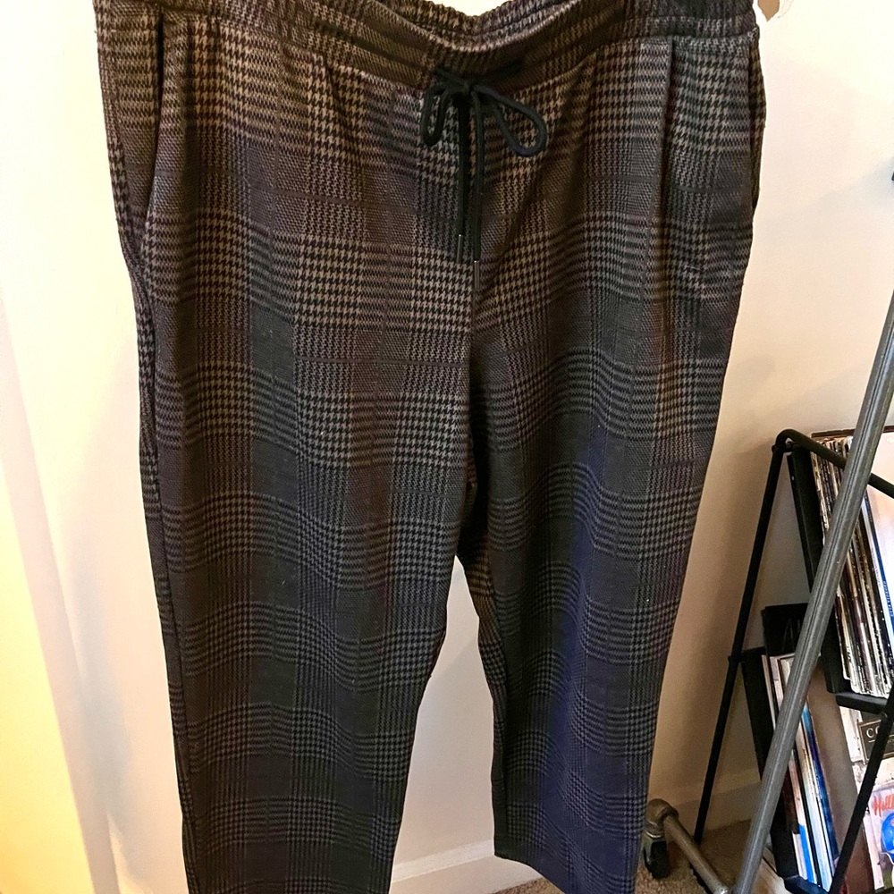 Brown Knit Pull On Ankle Pant